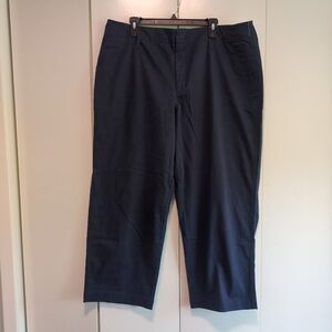 NWT A New Day Chino Pants Women's 17 R Navy Blue High Rise Straight Hip &Thigh